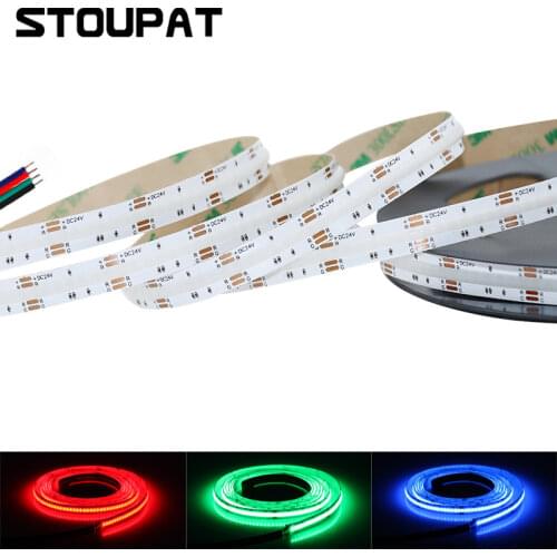 Flexible RGB COB LED Strip Light DC 24V 840 LEDs High Density RA90 10mm 4pin Linear FOB LED Tape Lights Dimmable Decor Lighting