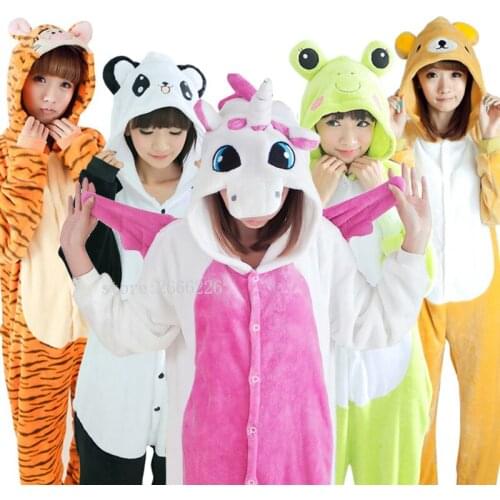 Kigurumi Unicorn Pajamas Sets Women Animal Pajamas Winter Unicorn Nightie Pyjamas Onesies Sleepwear Cosplay Costume