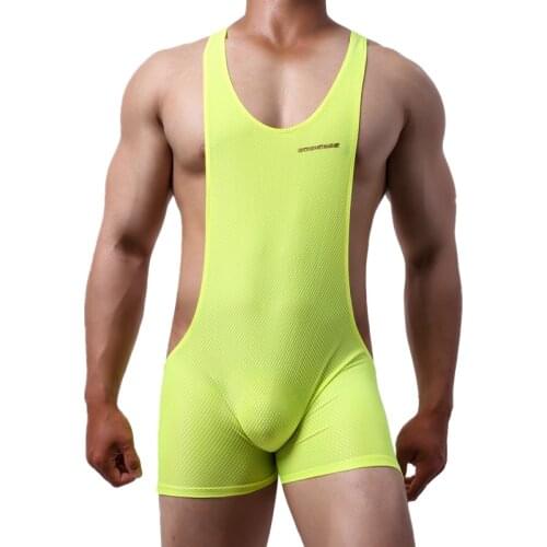 Men Undershirt Bugle Pouch Boxers Underwear Wrestling Singlet Fitness Sexy Men Bodysuit One-Piece Jumpsuit Leotard Men Tank Tops