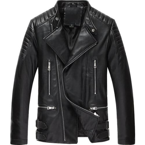 Genuine Leather Jacket Men Real Sheepskin Leather Bomber Jackets Spring Autumn Motocycle Plus Size 19-823 MF612