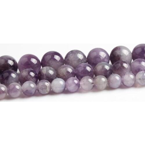 LanLi natural Jewelry 6/8/10mm violet mauve jades Loose Beads DIY men and women Bracelet Necklace anklet Accessories