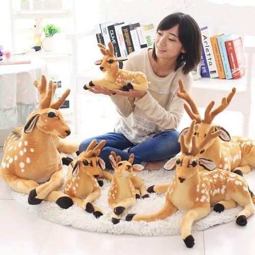 New Simulation Sika Deer Fashion Plush Toys Garden Decorations Simulation Animals Sleep with The Baby Plush Skin-friendly Elk