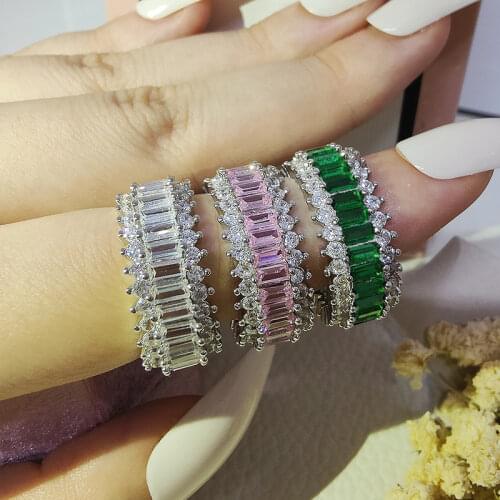 2021 new trendy round 925 sterling silver eternity band ring africa for girl lovers love Valentines Day gift jewelry R5436