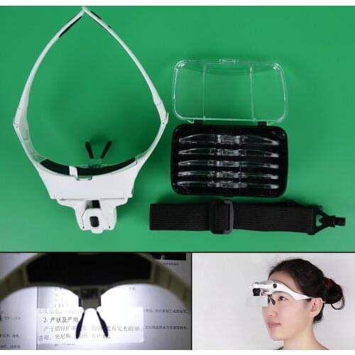 New Arrival Professional Headband Eye Magnification Goggles Magnifying Glasses With LED Light For Beauty Tattoo Graft Eyelash