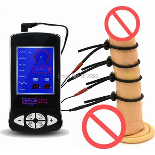 New Arrival Silicone Electric Shock Cock Ring Treatment Penis Ring Sex Toys For Men Electro Sex Kit Medical Toys