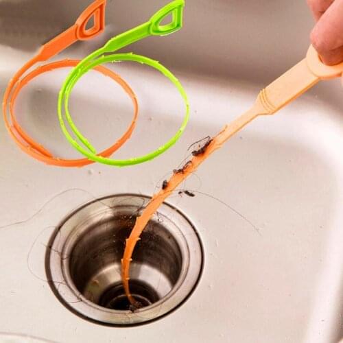 Sink Pipe Drain Cleaner Plastic Hook Pipeline Hair Cleaning Removal Shower Toilet Sewer Clog Long Line Kitchen Bathroom Tools