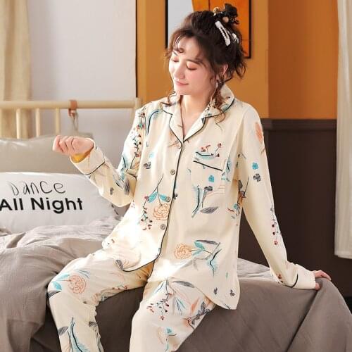 2Pcs/Set Long Sleeve Nursing Nightwear Maternity Pajamas Set Pregnancy Clothing Sleepwear Breastfeeding Nightgown Pyjama