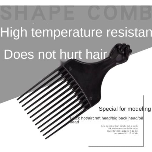 Oil Head Shape Comb Plastic Fist Comb Black Hair Salon Beauty Hair Comb