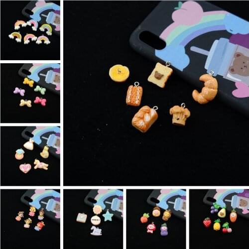 10pcs/Lot Resin Charms For Bracelets Key Chain Earring Jewelry Making DIY Craft Pendants Handmade Dollhouse