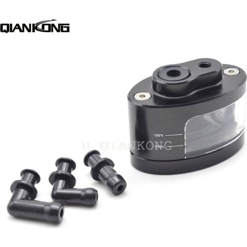 R QIANKONG NEW Aluminum Universal Motorbike Fluid Reservoir Oil Cup for Kawasaki Z800 Z1000 Z750 250R 300R Z1000SX Z900 Z650