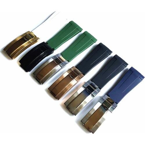 AWSWatch Band for Rolex Daytona Black Water Ghost Mens 20mm Rubber Silicone Strap Watch Bracelet Montre Correa Relogio Masculino