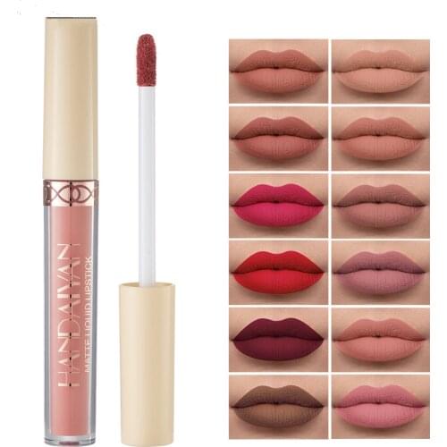 Rose Matte Velvet 12 Color Lip Gloss Liquid Lipstick Waterproof Non-stick Cup Lasting Womens Cosmestic Makeup Beauty Glazed