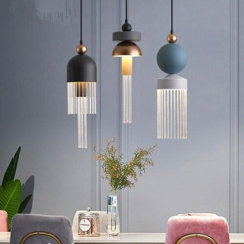 Nordic Italian design tassel pendant lights Modern Simple Bedroom Restaurant Bedside Hanging Lamp Home Decor Fixtures luminaire