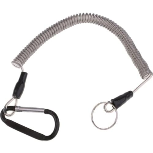 Coiled Tether Retractable Fishing Lanyard Safety Ropes for Fishing Rod Pole Camping Hiking Boating Kayaking