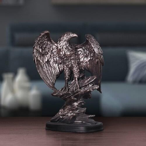 Resin Eagle Statue Feng Shui Fortune Animal Figurines Office Gift Decoration Home Study Room Decor