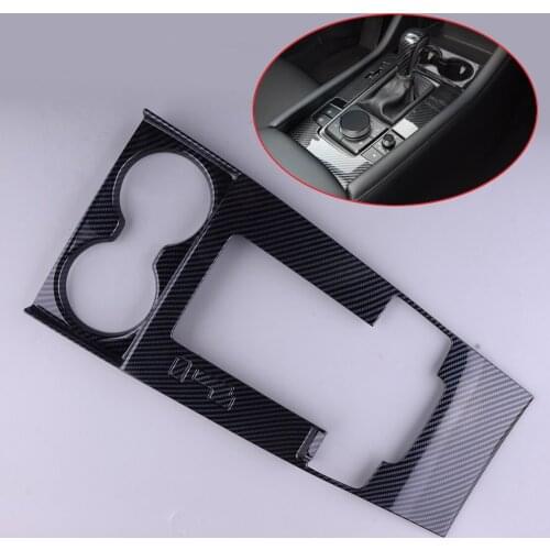 ABS Carbon Fiber Style Front Gear Shift Panel Frame Cover Trim Fit For Mazda 3 2019 2020 Left Hand Drive
