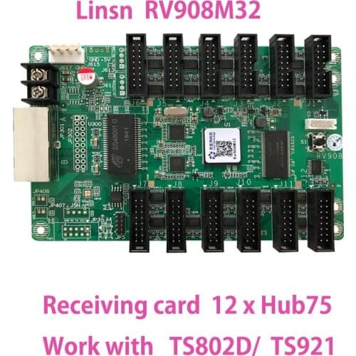 LED Display Screens LINSN Receiving Card RV908/ 908H32 Synchronous Video Full Color Led Screen Controller Work With TSD802 921