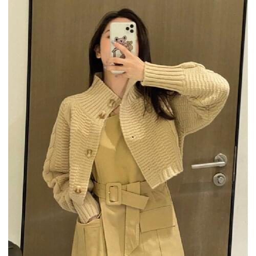 2020 Winter Women Sweaters Female Knitted Short Tops Solid Twist Turtleneck All Match Elegant Gentle Sweet Office Lady Casual