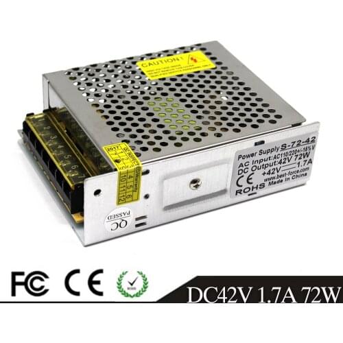 Universal Regulated Switching Power Supply DC42V 1.7A 72W Driver Transformer 110V 220V AC TO DC 42V SMPS for CNC CCTV Stepper