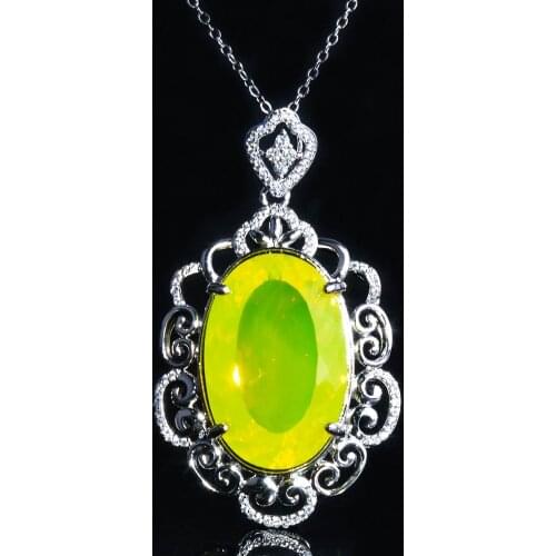 QTT Vintage Oval Cubic Zirconia Pendant Necklace Clavicle Chain Charms Necklaces for Women Fashion Jewelry Accessories