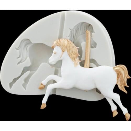 Rotate Trojan Horse 3D Shape Fondant Cake Silicone Mold Pastry Chocolate Candy Mould Soap Ice Cubes Molds DIY Baking Tools Aouke
