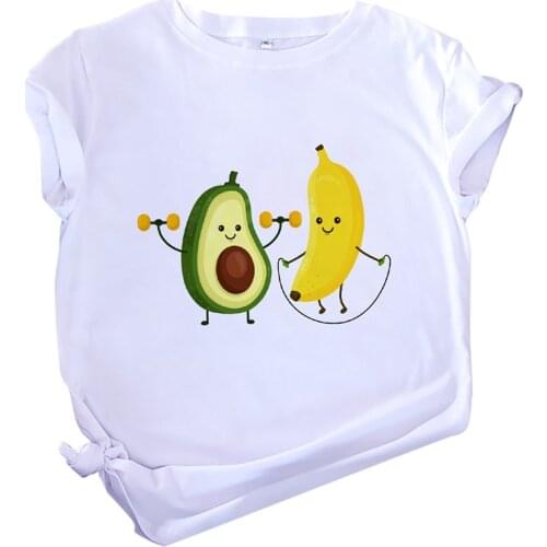 Ladies T-shirt Banana Print Short Sleeve Summer Harajuku Graphic T-shirt Funny Top New Woman T-shirt