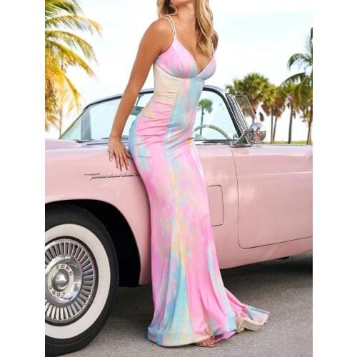 Spaghetti Strap Summer Bandage Sundress Sweetheart Patchworks Women Bridal Gowns