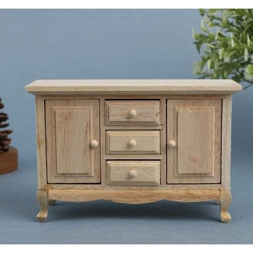 1 Pc 12.2*4.0*8.1CM 1/12 Dollhouse Miniatures Mini Simulated Wooden Cabinet Model Toy Accessories