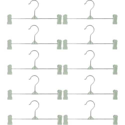 2021 New 10Pcs Home Adjustable Stand Clip Clothes Pants Skirt Hanger Antiskid Drying Rack