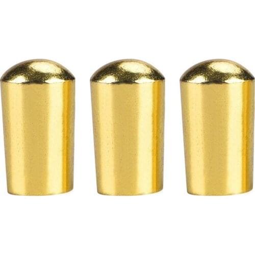 3Pcs Guitar Switch Tip, 3 Way Toggle Switch Knob Tip Cap Copper For Lp Epi Electric Guitar,Gold