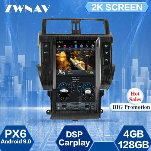 4+128GB Tesla Screen For Toyota Land Cruiser Prado 150 2010-2015 2016 2017 Android 9 Car Multimedia Player GPS Navi Radio Stereo