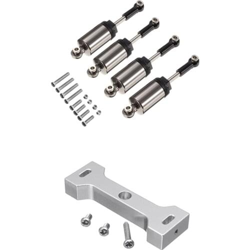 4Pcs Alloy Shock Absorber For WPL 1:16 Henglong C-14 C-24 & 1X Metal Beam Center Fixed Cooler Suit For WPL C14 C24