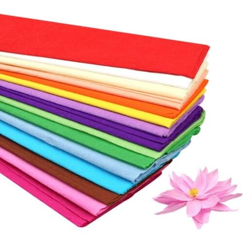 50cm*100cm Crepe paper Flower wrapping Stretching paper Kindergarten handmade DIY materials curling paper 10pcs/lot