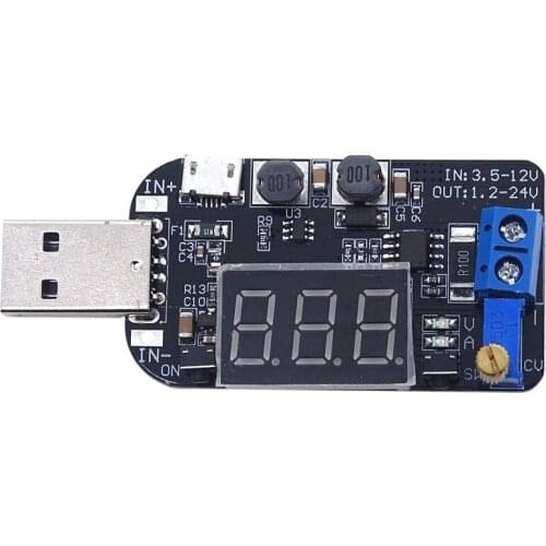 AABB-With Current Usb Adjustable Buck-Boost Power Supply Voltage Regulator Module 5V To 3.3V 9V 12V 18V24V DIY electronics