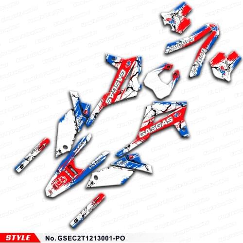 Aftermarket Graphics Kit for GAS GAS EC 125 200 250 300 E Guillaume REPLICA Racing 2T 2012 2013, Style No. GSEC2T1213001-PO