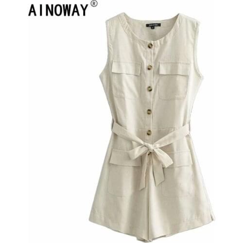 Женские однотонные комбинезоны Ainoway China At AliExpress