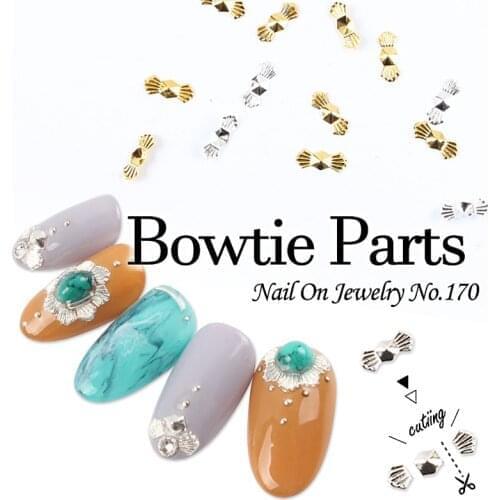 500pcs/pack Japan Korea Nail Art Alloy Rivets Studs Bowtie Sweet Candy Gold Silver Color Jewellry Accessories for Women Nail DIY