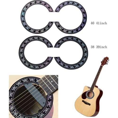 Guitar Accessories 40 41 inch/38 39 inch Size Hard PVC Guitar Circle Sound Hole Rosette Inlay for Acoustic Guitars Decal