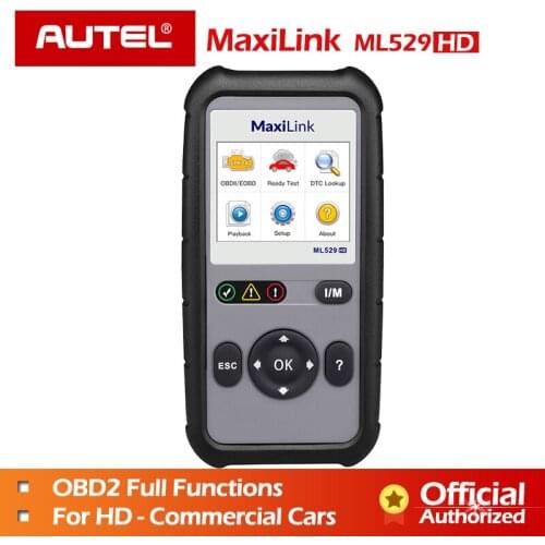 Autel ML529HD Diagnostic Tool OBD2 EOBD Car Scanner Auto Scan Tools J1939 J1708 HD Verhicle Code Reader pk ML529 AL529HD