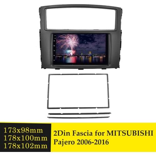 2 Din Car Radio Fascia For MITSUBISHI Pajero 2006-2016 Panel Fascias Double Din DVD Frame Dashboard Installation Trim Bezel Kits