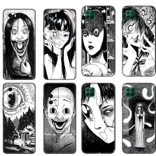 Black tpu Case For Huawei P30 Lite P30 Pro P40 Case For Huawei P40 LITE E P Smart 2020 Case Cover Junji Ito Tees Horror