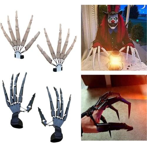 Emulsion Halloween Articulated Fingers Flexible Joint Bend/Stretch Freely Horrible Atmosphere Dress Finger Extensions Cosplay