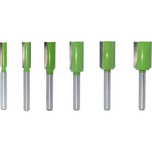 6pcs 6mm Shank Single Double Flute Straight Bit Milling Cutter for Wood Tungsten Carbide Router Bit Woodwork Tool MC06023