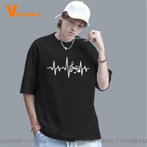 Musician Ekg Ecg Mens T-Shirt Guitar Player Music Drummer Guitarist Band T Shirts Men Trendy Fashion Short Sleeves Tees