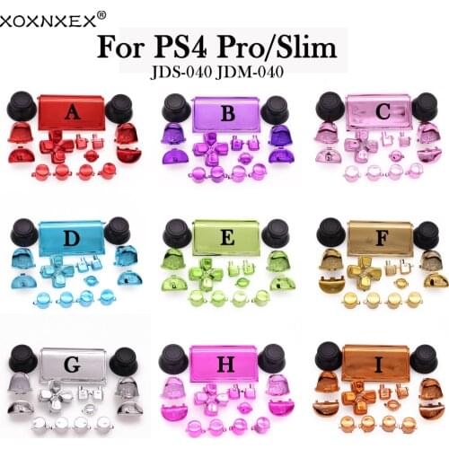 Chrome Plating Dpad R1 L1 R2 L2 Direction Key ABXY Button For Playstation 4 PS4 Pro Slim Controller JDM-040 JDS 040 4.0 V2