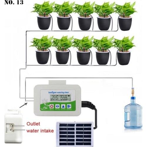 USB Dual-mode Intelligent Garden Automatic Watering Device Plant Drip Irrigation System Water Pump Timer Solar Watering Device