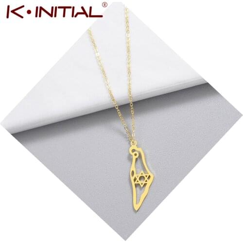 Kinitial Cute Charm Stainless Steel Star of David Charm Necklaces for Women Jewelry Wholesale Hexagram Charm Pendants Necklace