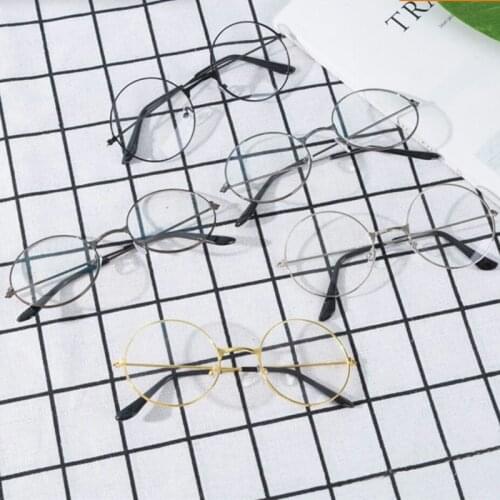 2020 New Classic Vintage Glasses Frame Round Lens Flat Myopia Optical Mirror Simple Metal Women/Men Glasses Frame Clear Glasses