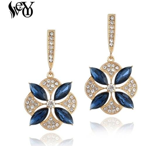 VEYO Classic Crystal Drop Earrings Wedding Earrings for Women Fashion Jewelry Gift New
