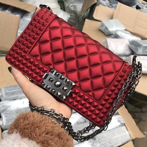2020 Fashion Women Messenger Bags High Quality Frosted PVC Jelly Bag Double Chains Shoulder Crossbody Bags For Womens Handbag